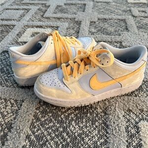 Kids Nike Yellow and White Sneakers
